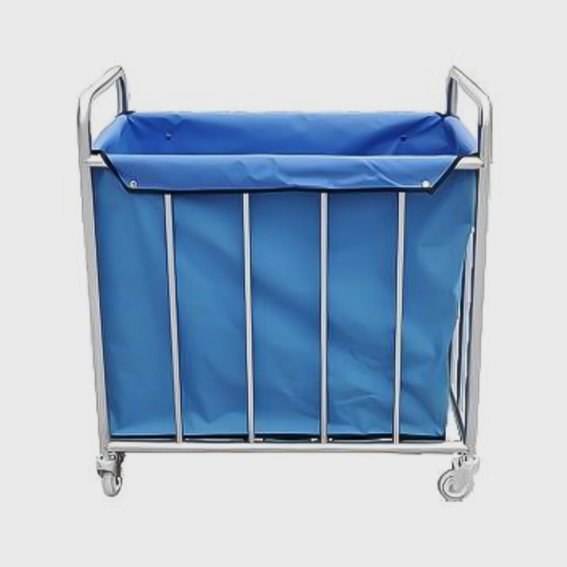 Trolley de lino de Hospital de acero inoxidable móvil con tela Oxford
