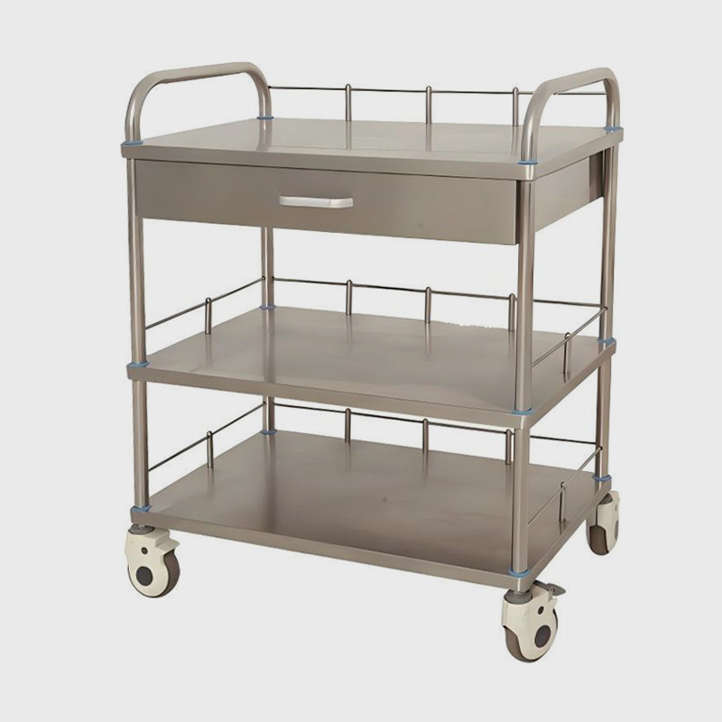 Trolley médico de acero inoxidable con cajones