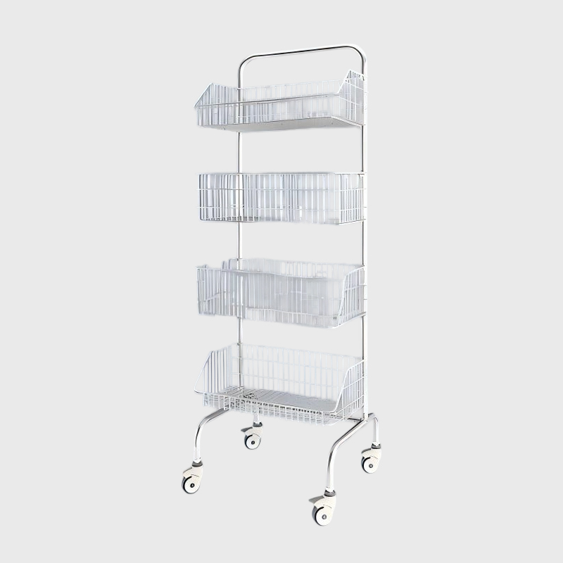 Cesta de acero inoxidable médico por carrito